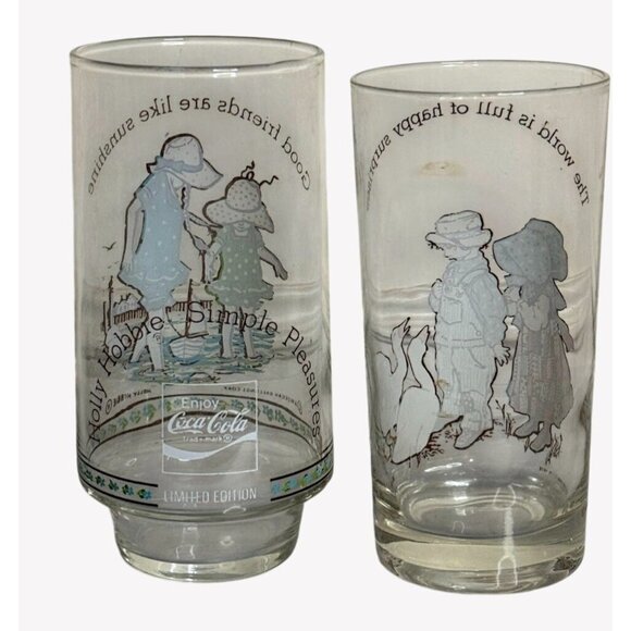Holly Hobbie Coca-Cola Vintage 1978 Glasses Limited Edition Illustrations Quotes - Picture 2 of 11